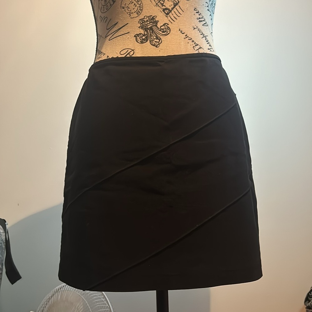 Garage Black Asymmetrical Pencil Mini Skirt